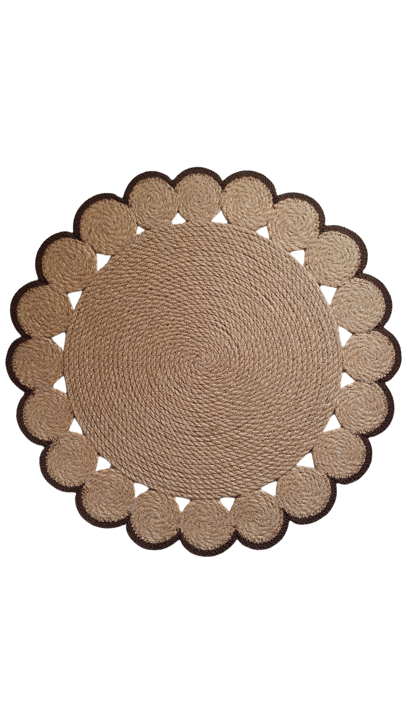 Lot de 2 Sets de table en jute et contour marron