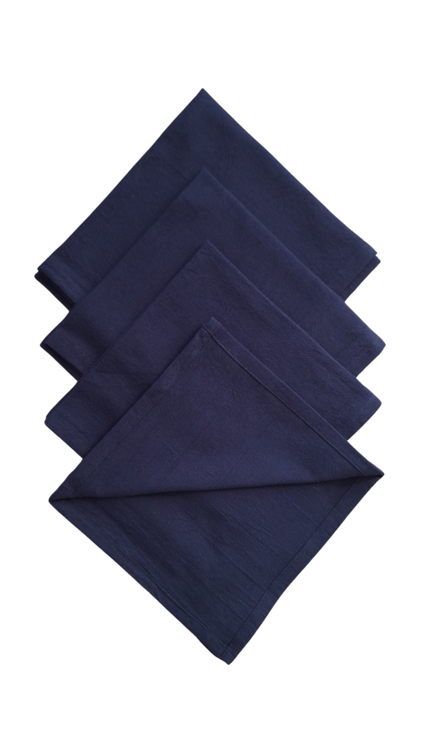 Serviettes de table en coton marine - Lot de 4