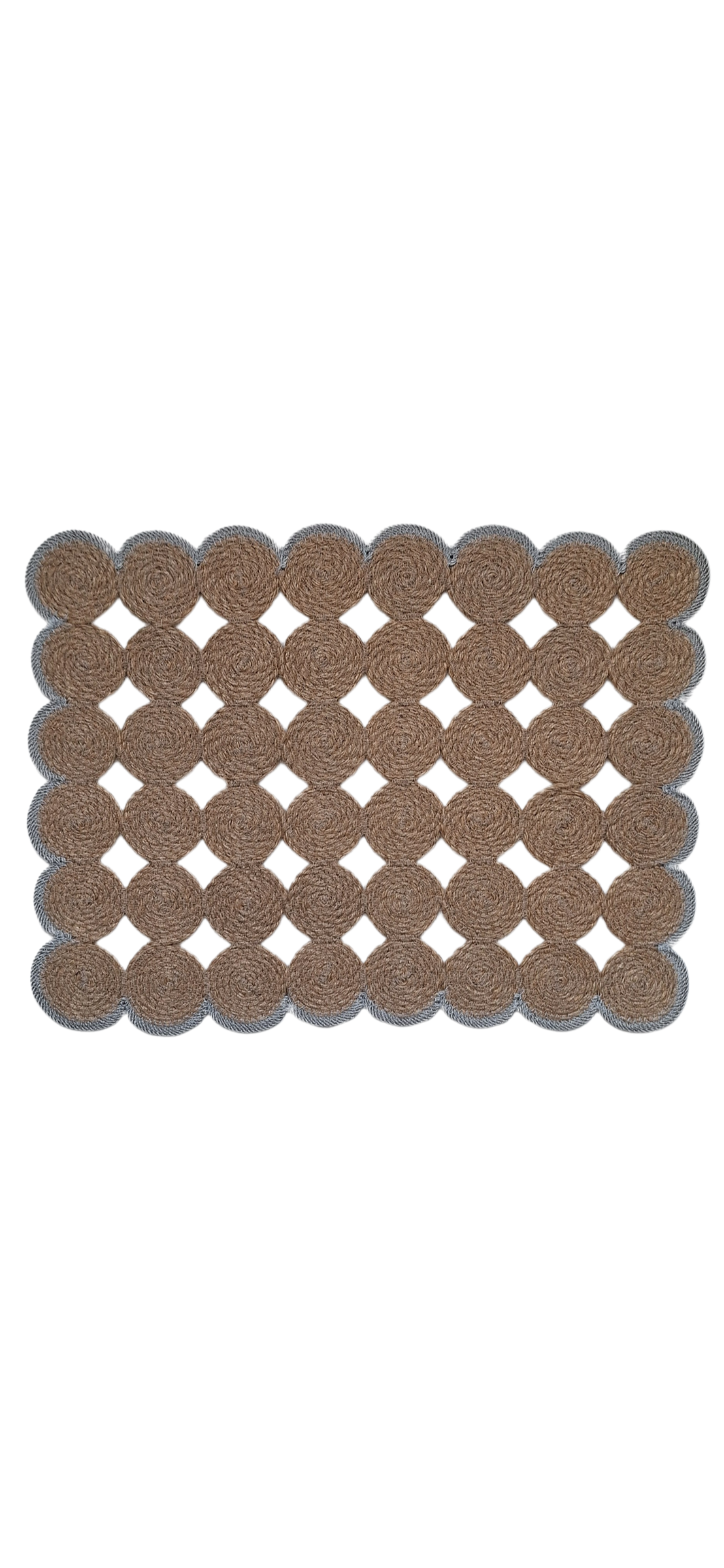 Lot de 2 Sets de table en jute et contour gris