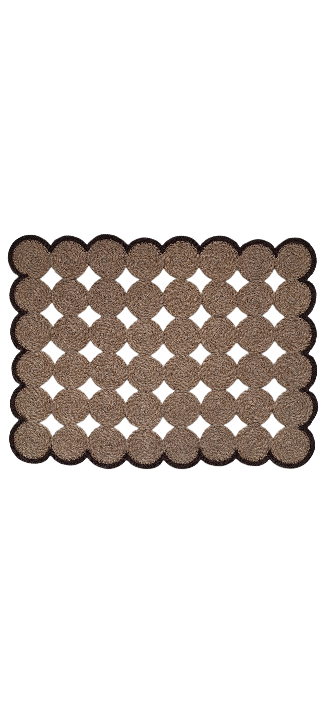 Lot de 2 Sets de table en jute et contour marron