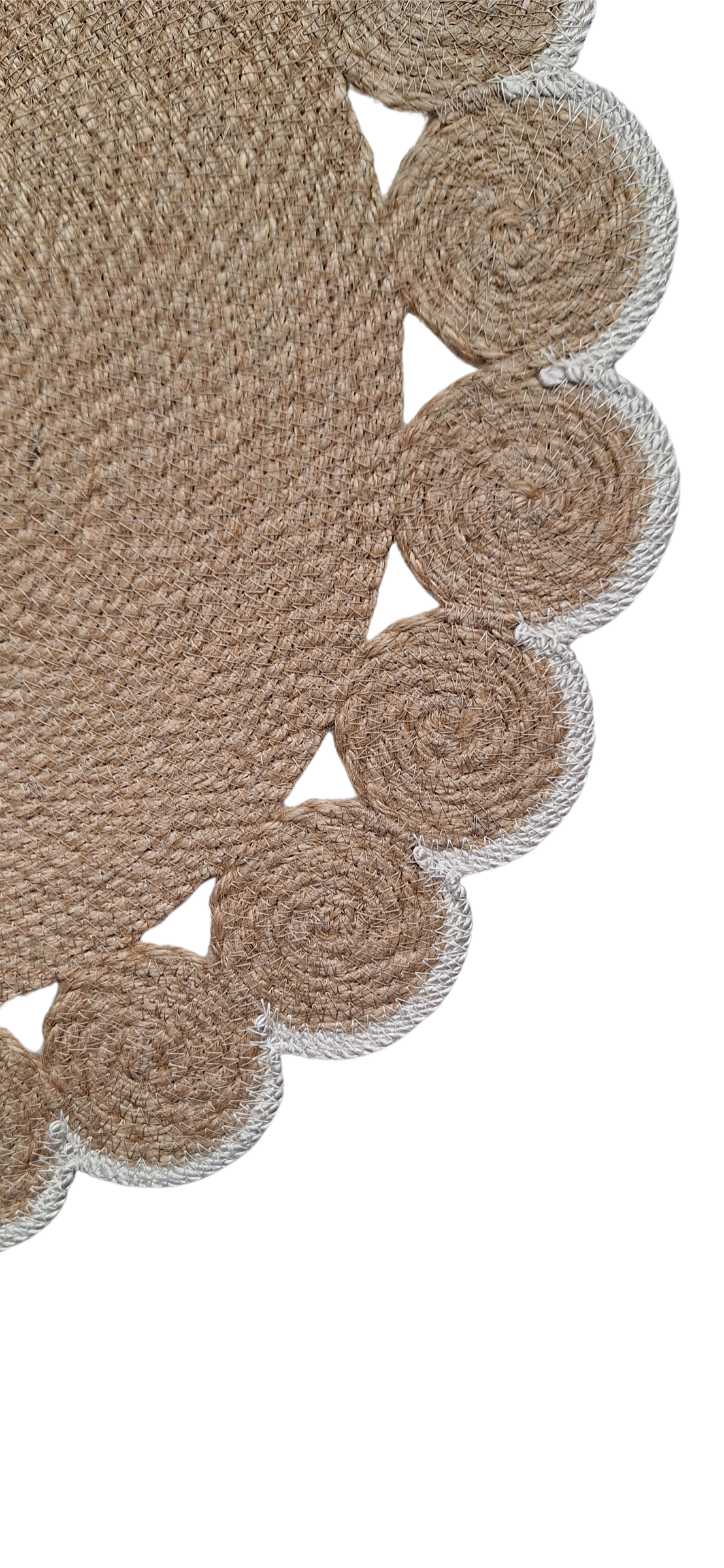 Lot de 2 Sets de table en jute et contour blanc cassé
