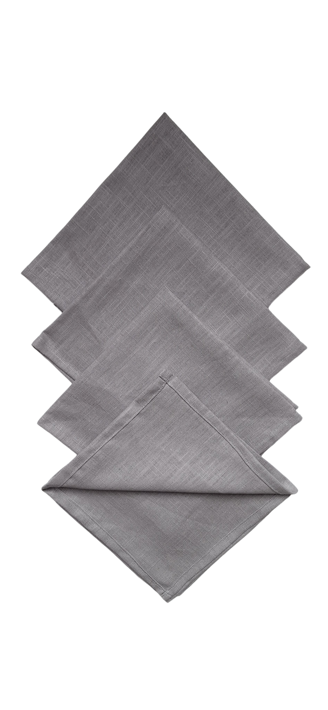 Serviettes de table en lin gris - Lot de 4