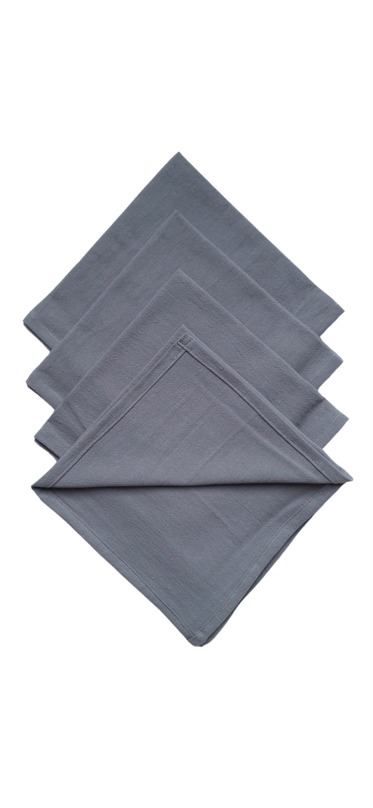 Serviettes de table en coton gris anthracite - Lot de 4