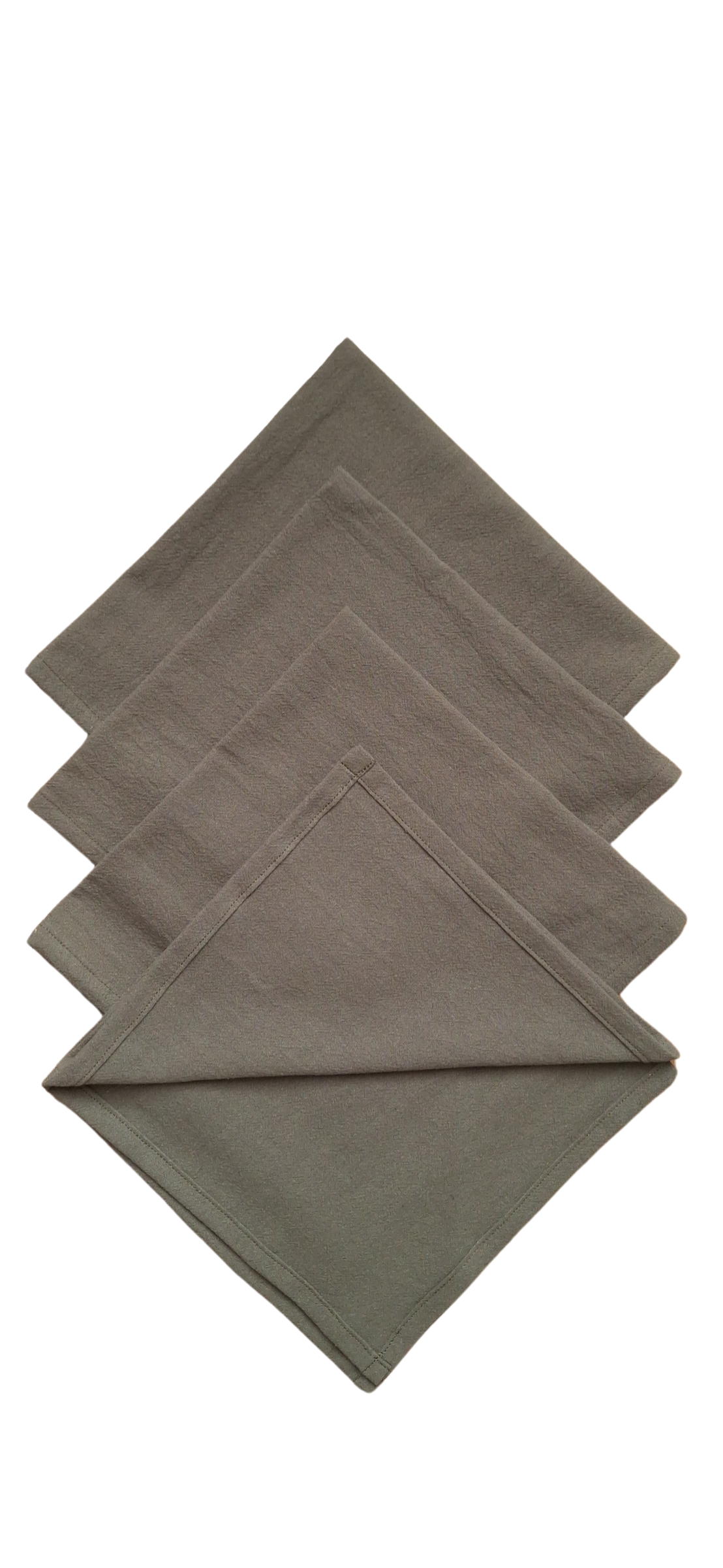 Serviettes de table en coton vert militaire - Lot de 4