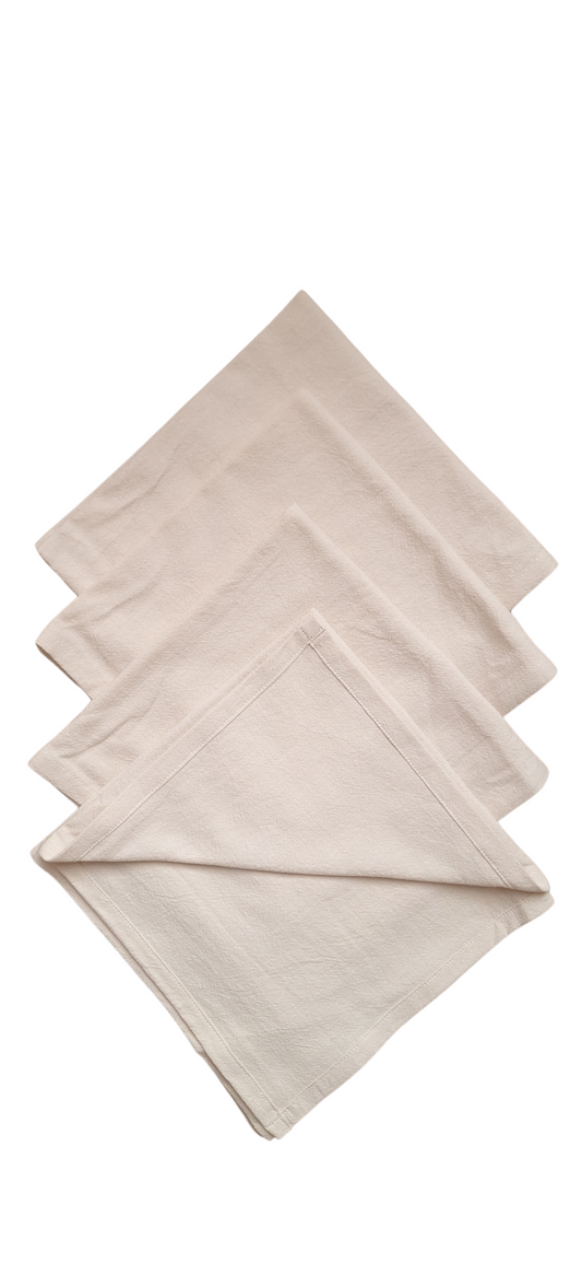 Serviettes de table en coton beige clair