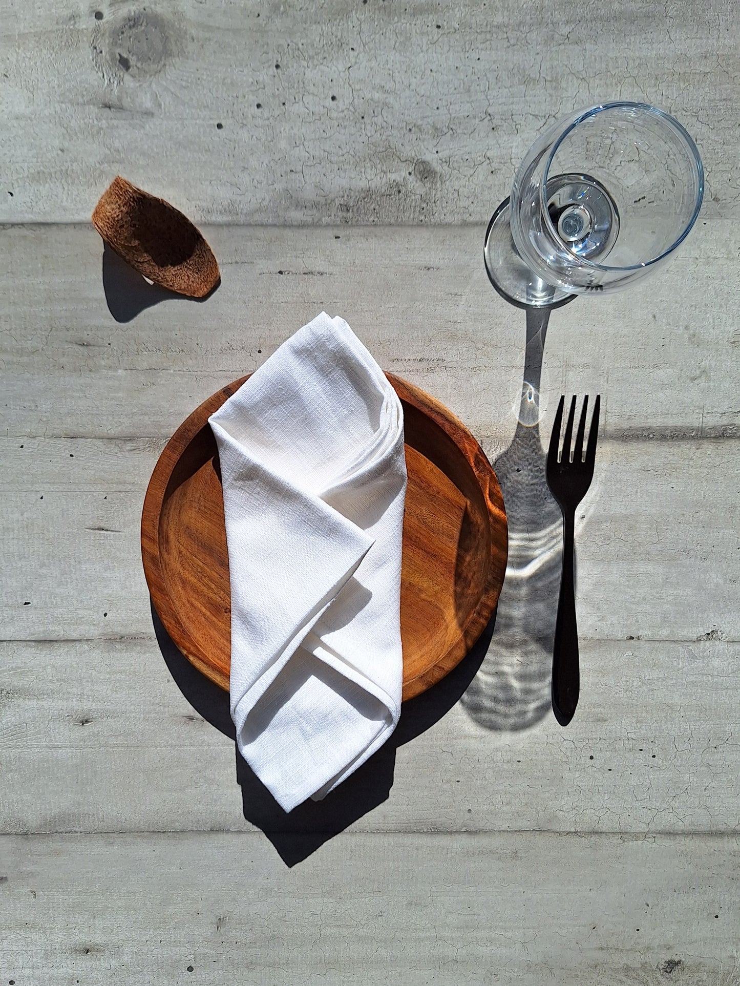 Serviettes de table en lin écru - Lot de 4