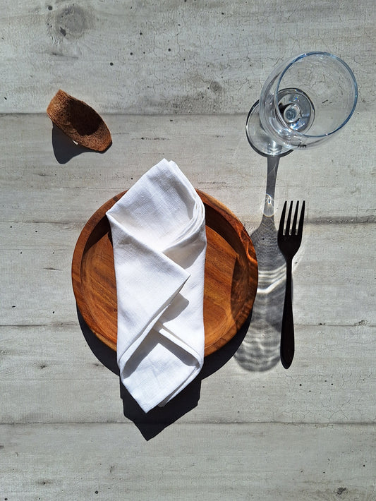 Serviettes de table en lin écru - Lot de 4