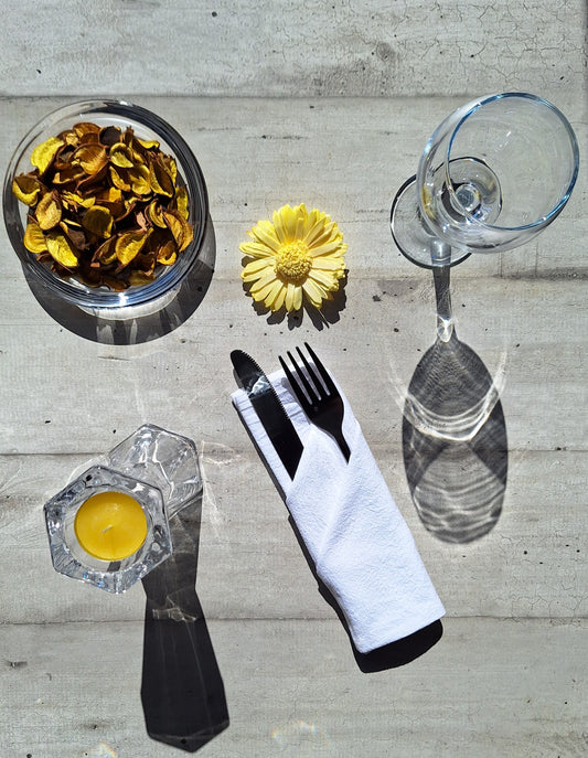 Serviettes de table en coton blanc - Lot de 4