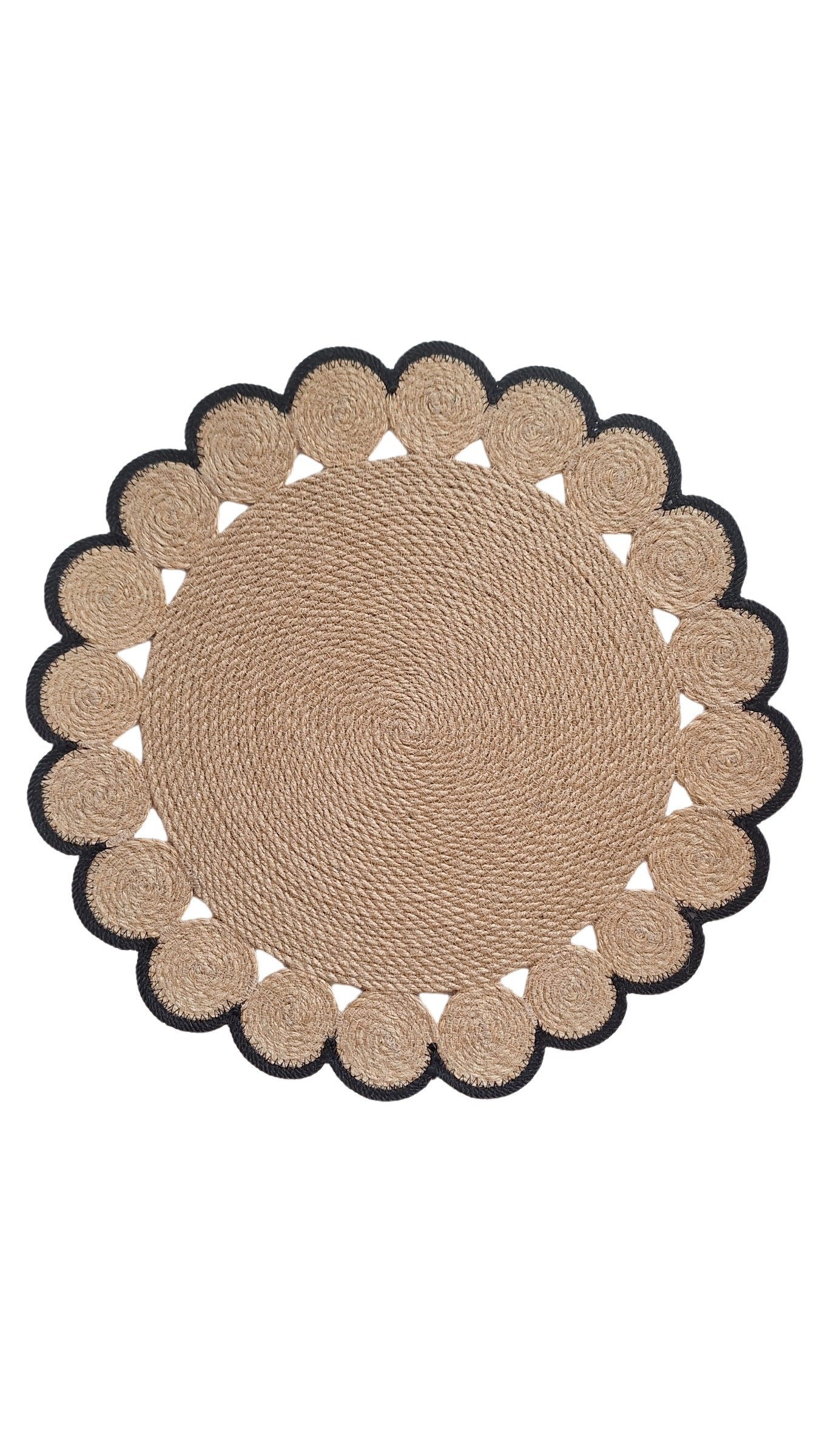 Lot de 2 sets de table en jute et contour noir