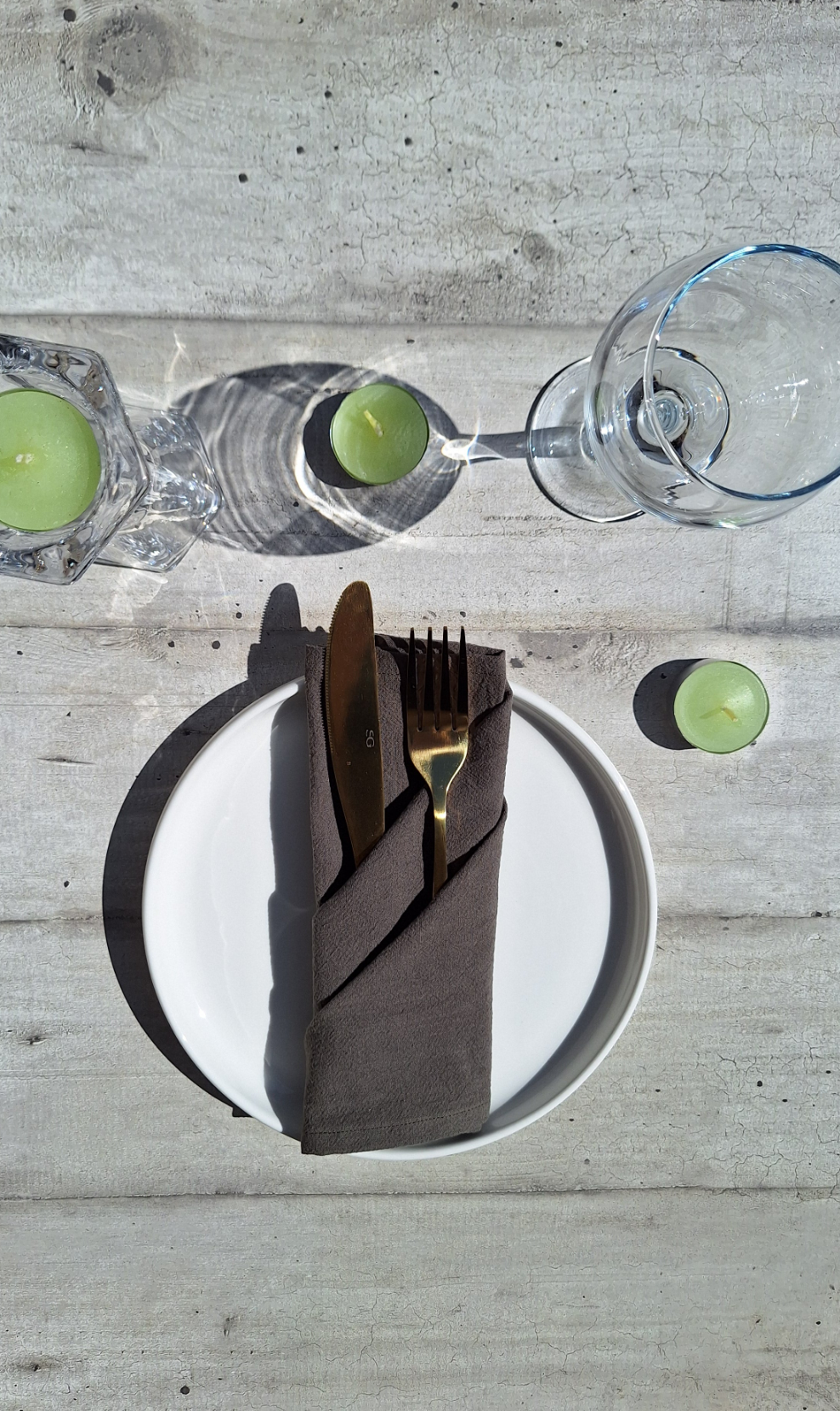 Serviettes de table en coton vert militaire - Lot de 4