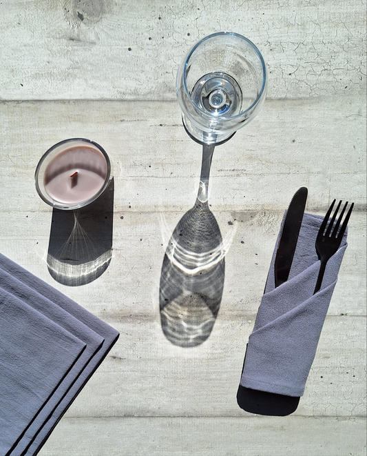 Serviettes de table en coton gris anthracite - Lot de 4