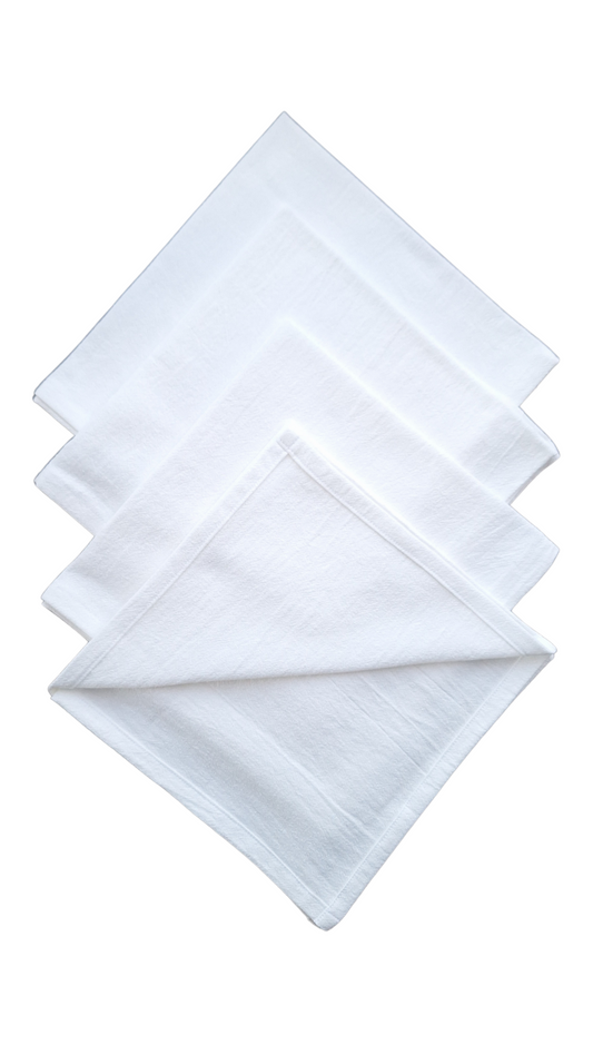 Serviettes de table en coton écru - Lot de 4