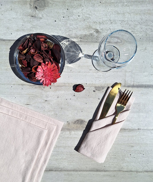 Serviettes de table en coton beige clair