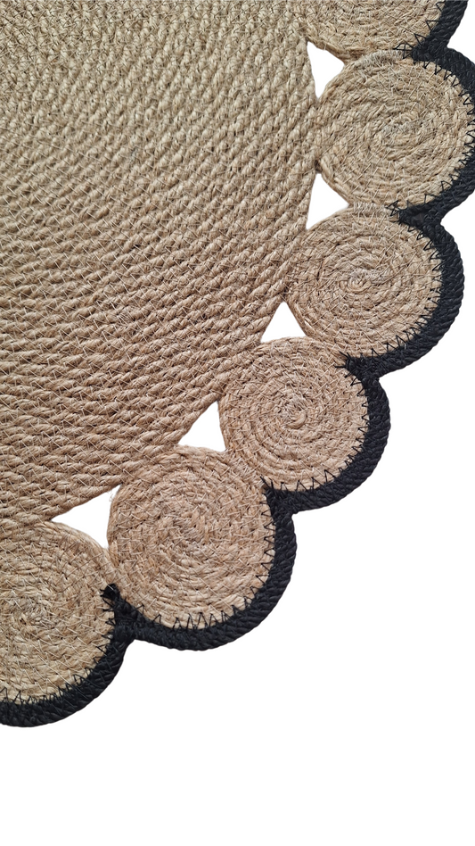 Lot de 2 sets de table en jute et contour noir