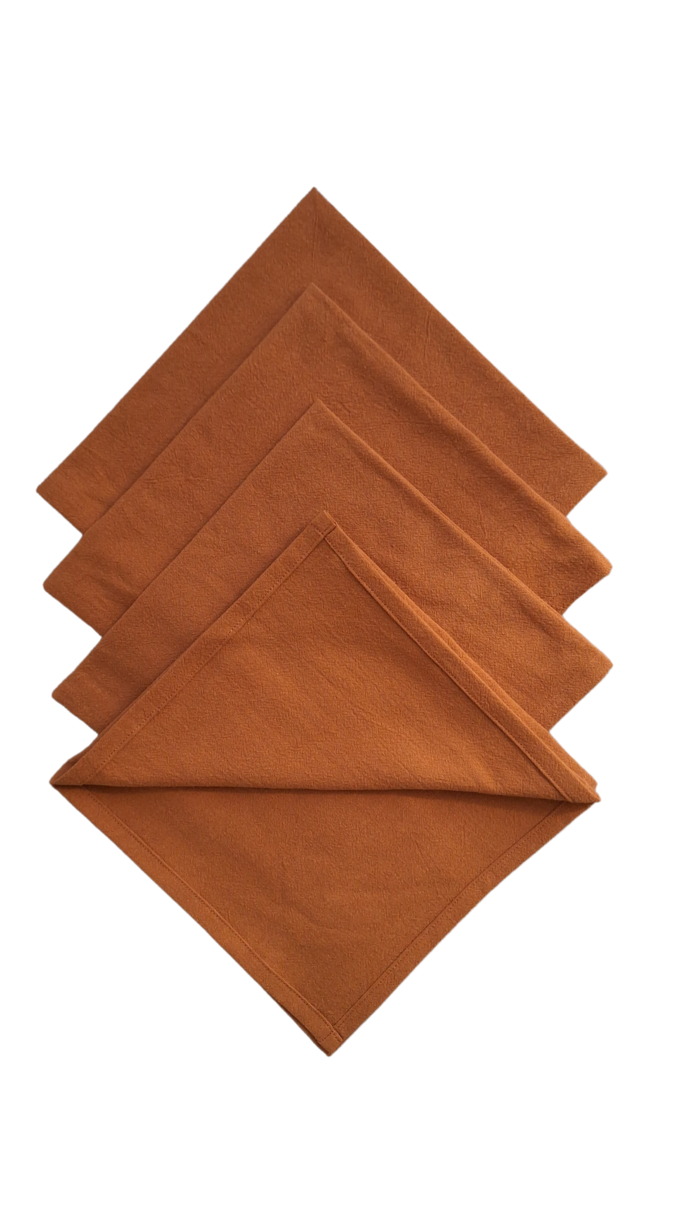 Serviettes de table en coton cognac - Lot de 4