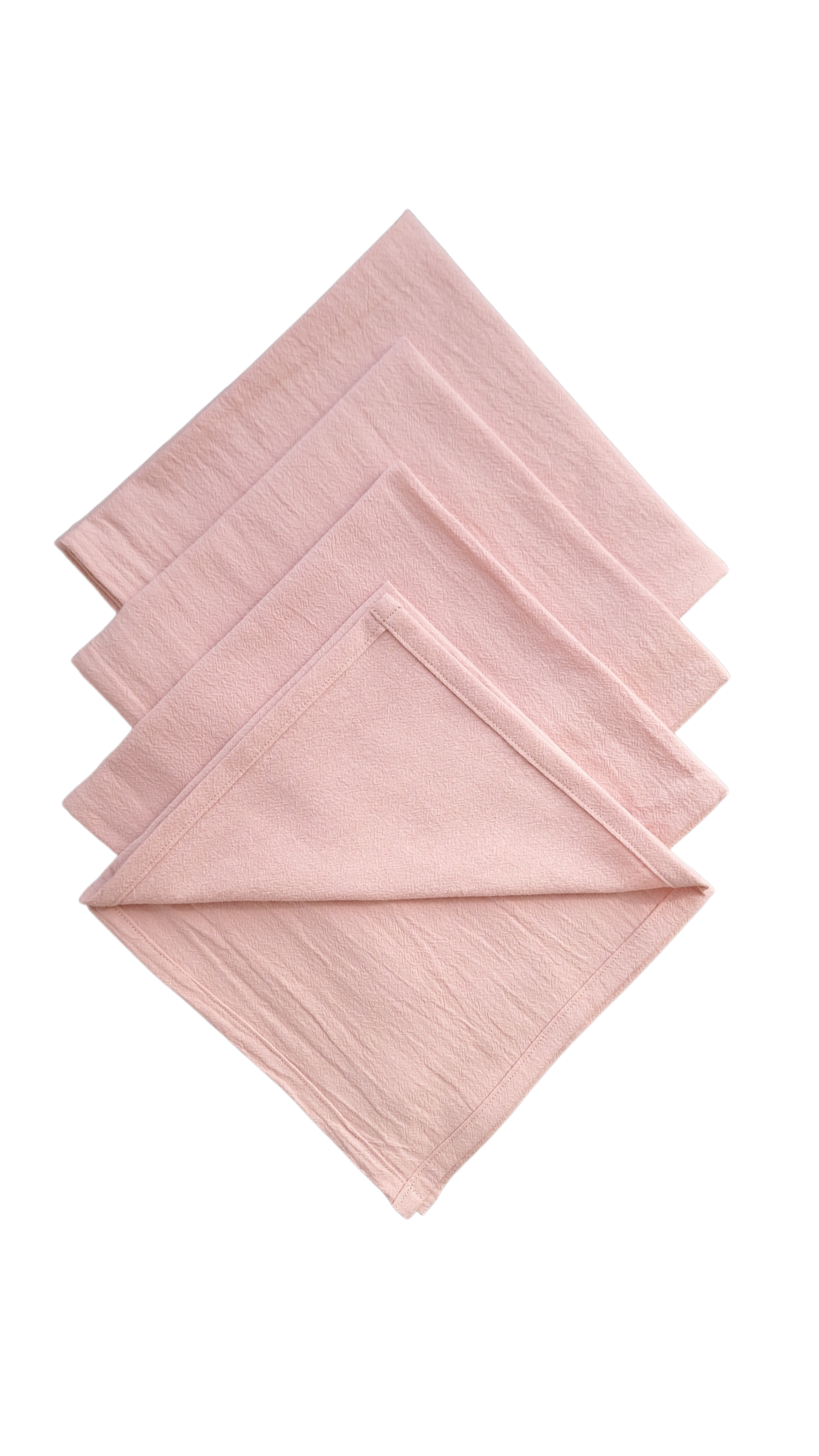 Serviettes de table en coton rose pâle - Lot de 4