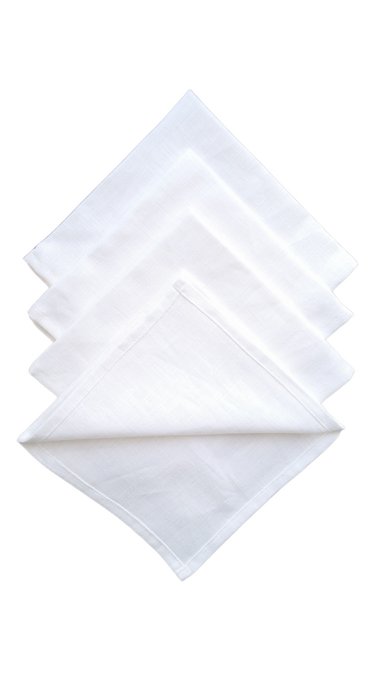 Serviettes de table en lin écru - Lot de 4