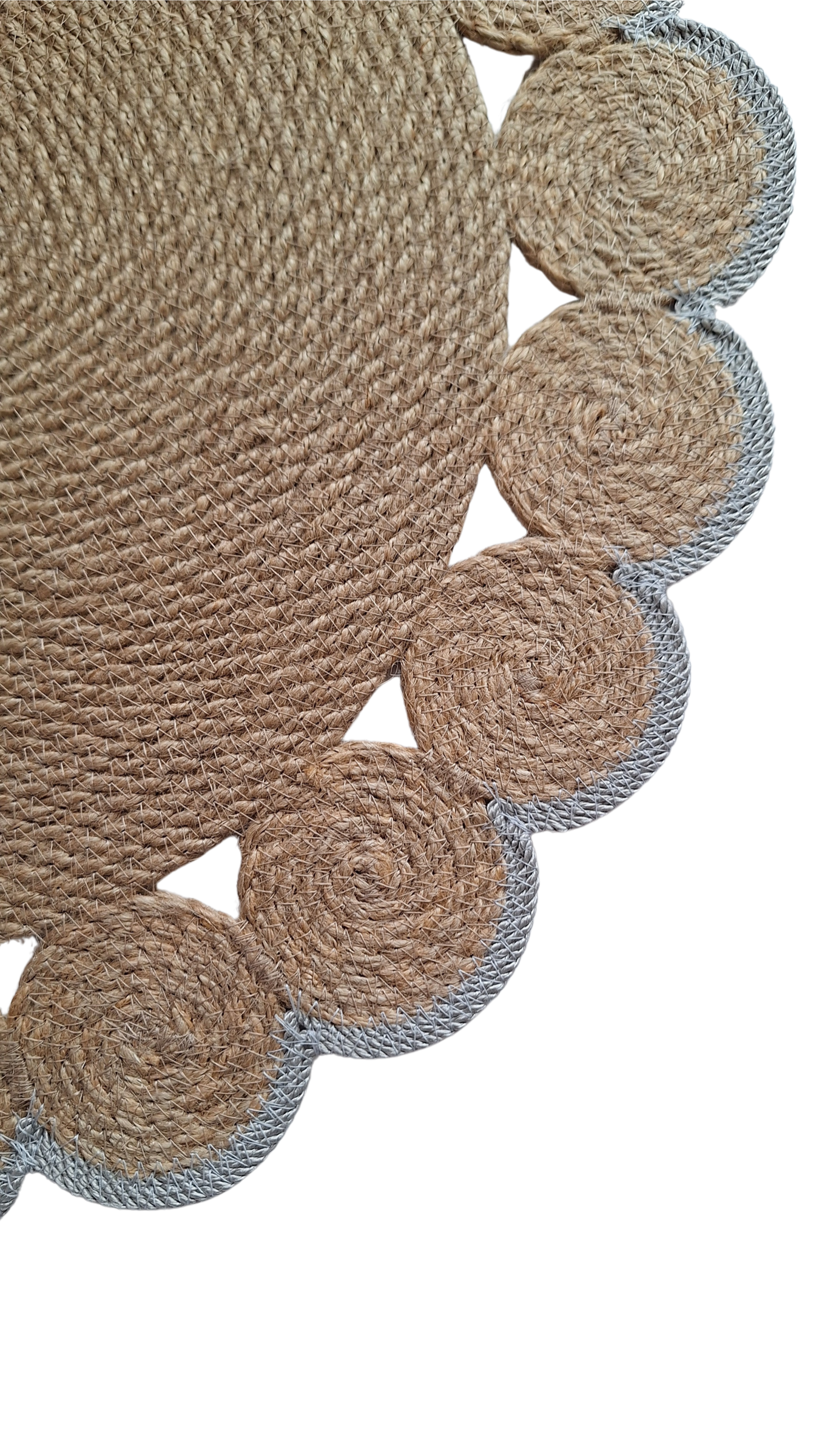 Lot de 2 Sets de table en jute et contour gris