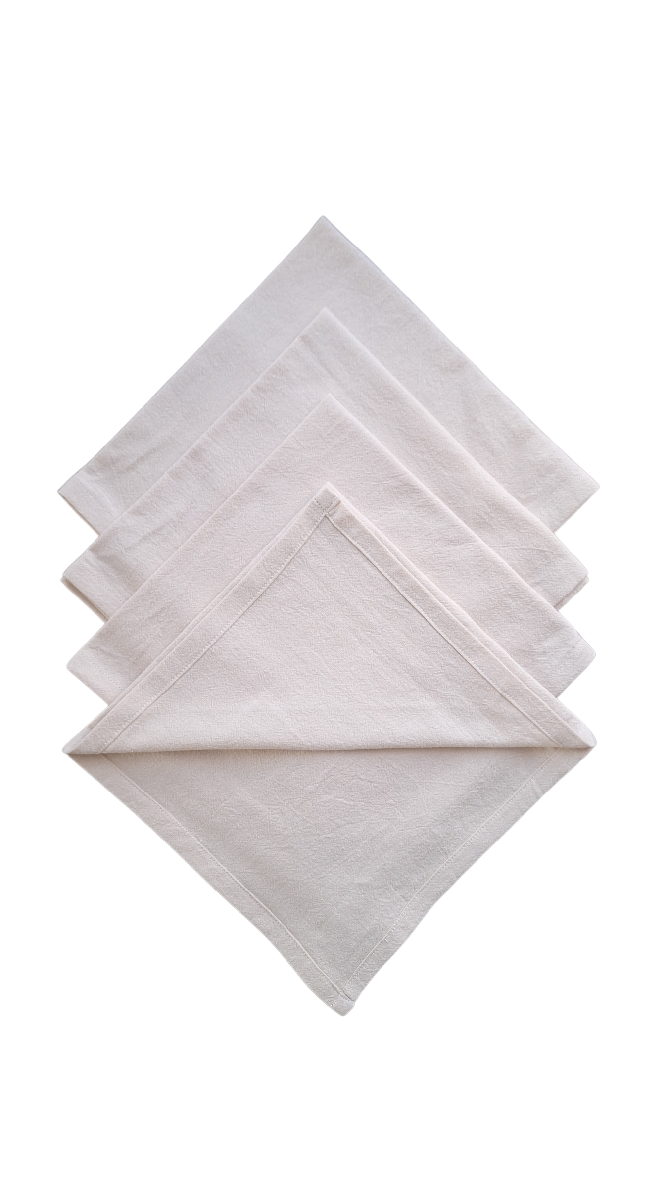 Serviettes de table en coton naturel - Lot de 4
