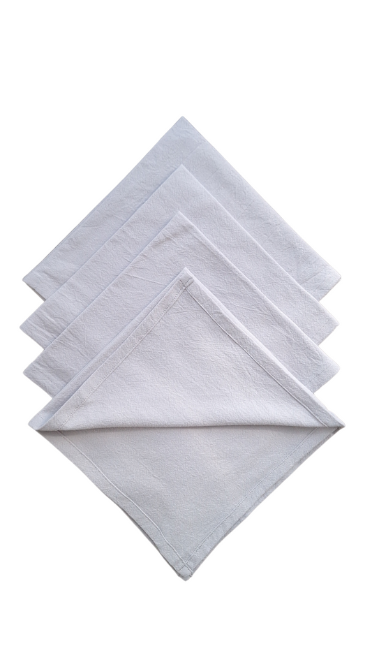 Serviettes de table en coton gris argenté - Lot de 4