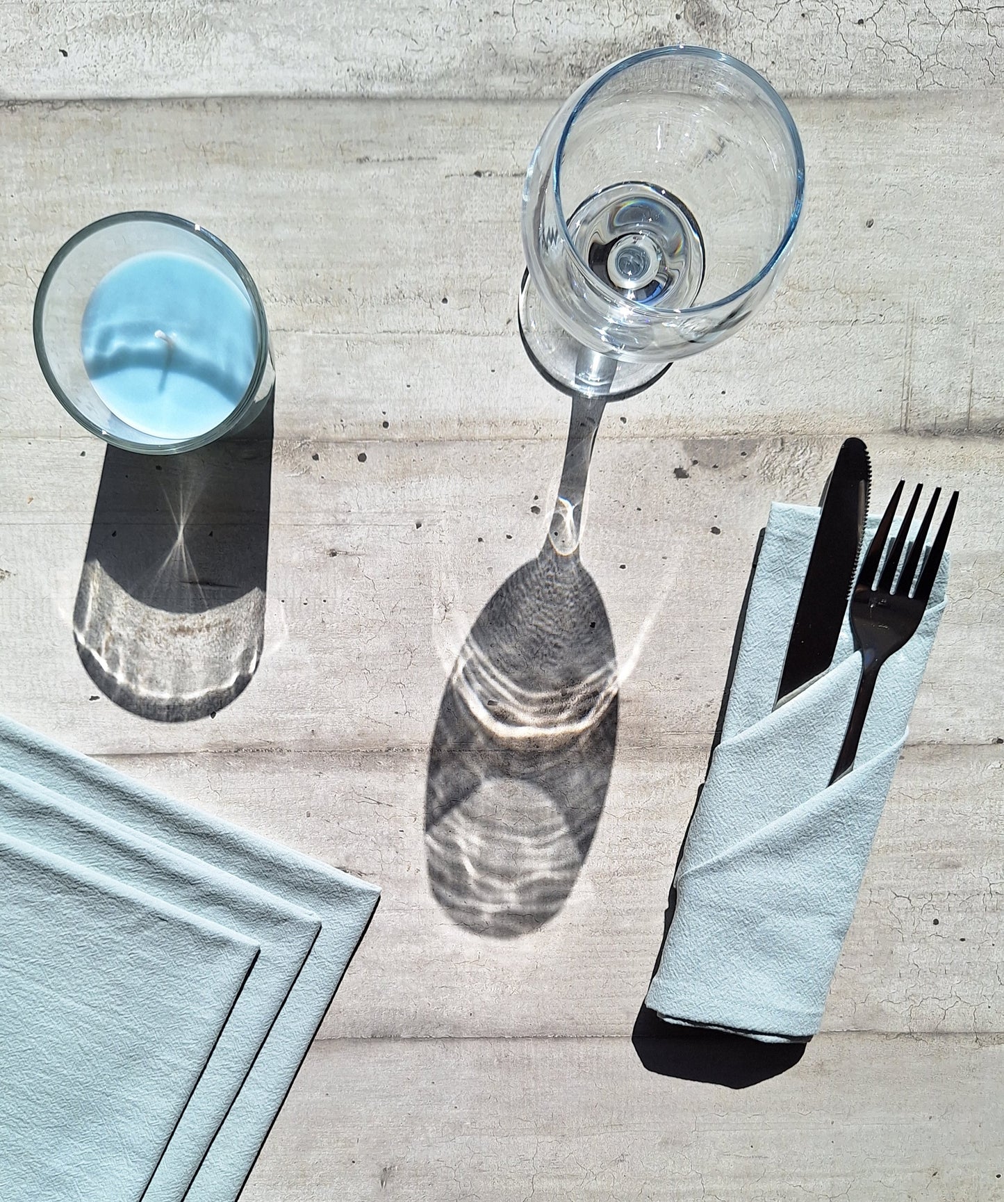 Serviettes de table en coton mer verte - Lot de 4