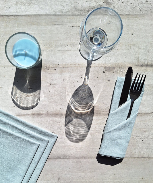 Serviettes de table en coton mer verte - Lot de 4